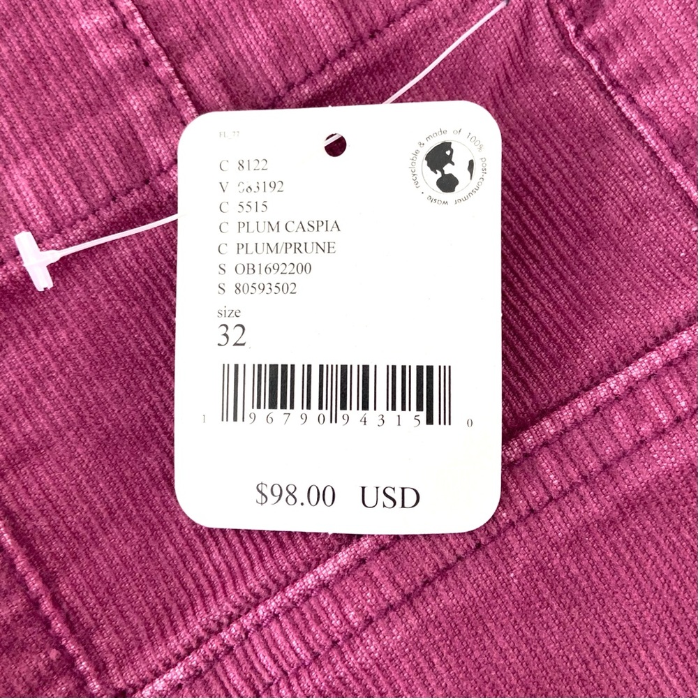 Free People Pants 32 Plum We the Free Jayde Cord High Rise Flare Corduroy - Picture 9 of 15